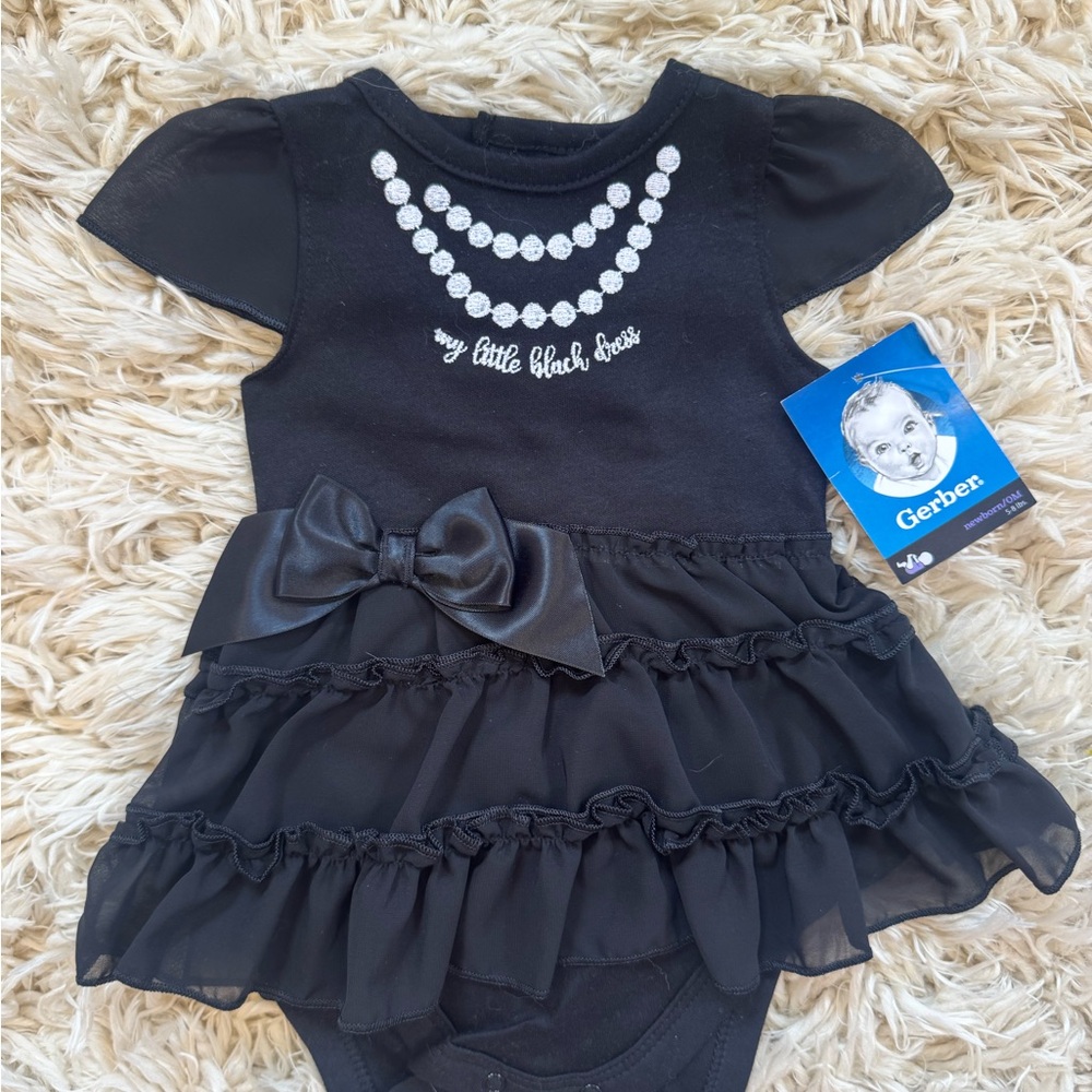 Gerber Elegant Black Baby Dress with Bow